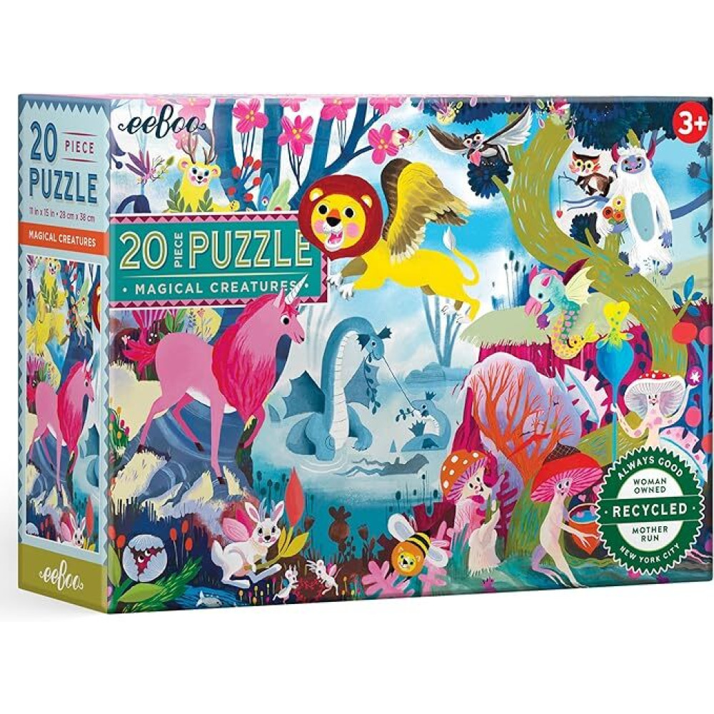 eeBoo: Magical Creatures - 20 Piece Puzzle - 15 x 11 Kids Jigsaw, Glossy Pieces, Preschool Puzzle, Ages 3+ - 1