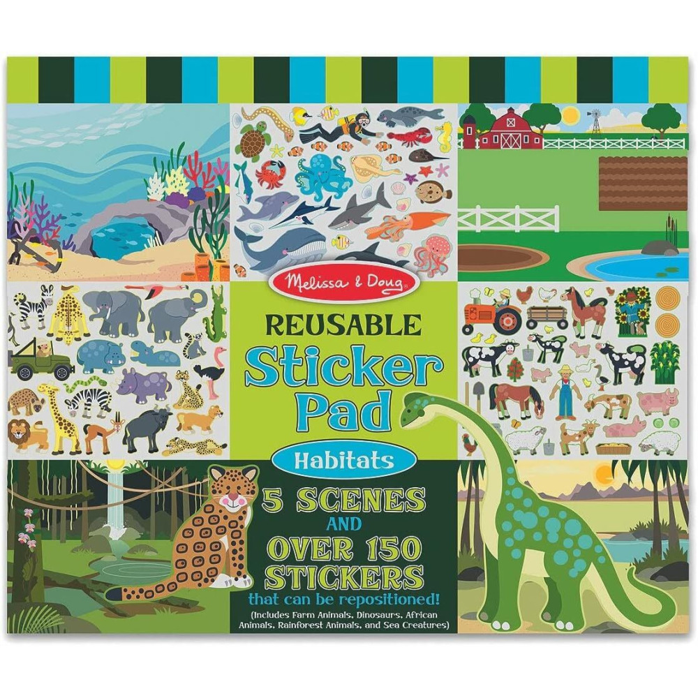 Melissa And Doug Reusable Sticker Pad - Habitats : Wildlife scenes - 1