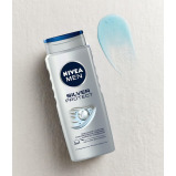 Nivea Men Shower Gel for Body, Face & Hair Bottle, Silver Protect, 500 ml - 2 miniature