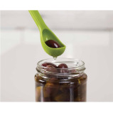 Joseph Joseph 2-Piece Scoop and Pick Jar Spoon and Fork, for olives in jars - Green - 2 miniature