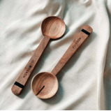 Nordico Wooden Salad Servers Spoon Set - 2 miniature