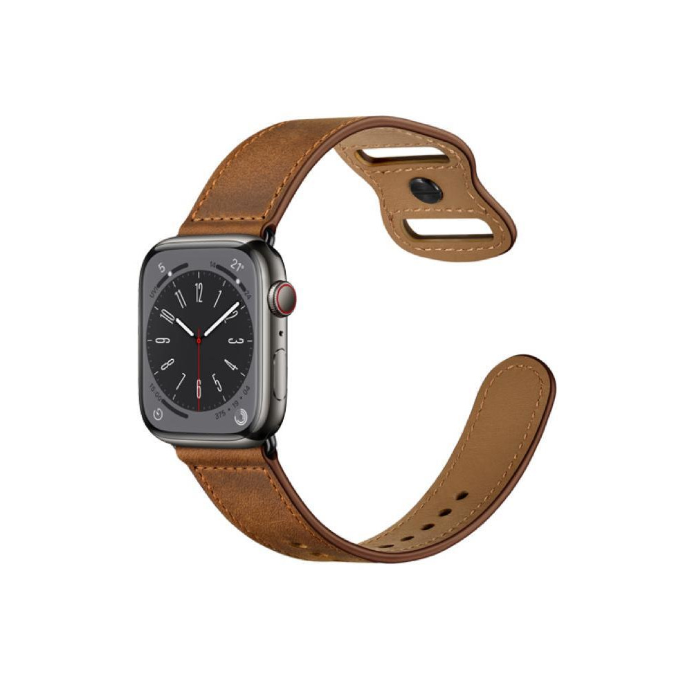 Perfii Infinity Solid Leather Replacement Band For Apple Watch 49, 45, 44, 42mm Series Ultra 8/7/6/5/4 SE - 3
