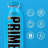 Prime Hydration Drink - Ulitmate Electrolyte Enhanced Hydration Sport Drink -  500ml Bottle - Blue Raspberry - 3 miniature