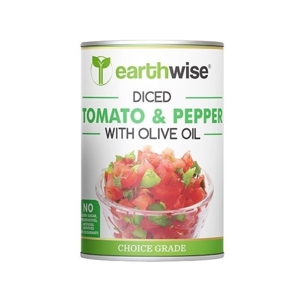 Помидоры И Перец, НАРЕЗАННЫЕ Кубиками earthwise, С ОЛИВКОВЫМ МАСЛОМ, 400 г - 1