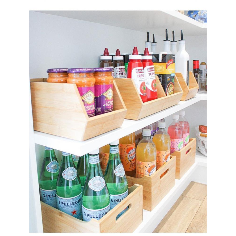 Маленький Бамбуковый Штабелируемый Органайзер Little Storage, маленький - 6