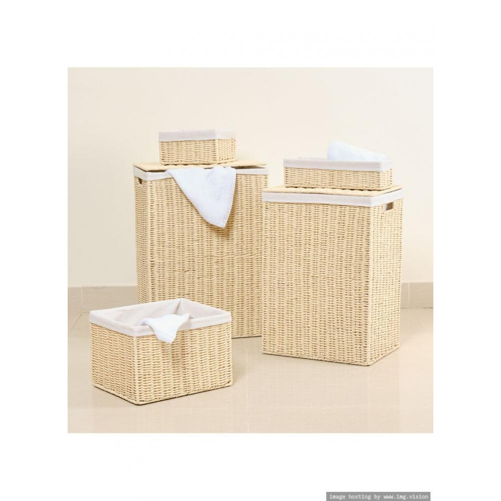 Homesmiths Large Laundry Hamper Natural with Liner 40 x 30 x 55 cm - 6