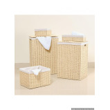 Homesmiths Large Laundry Hamper Natural with Liner 40 x 30 x 55 cm - 6 miniature