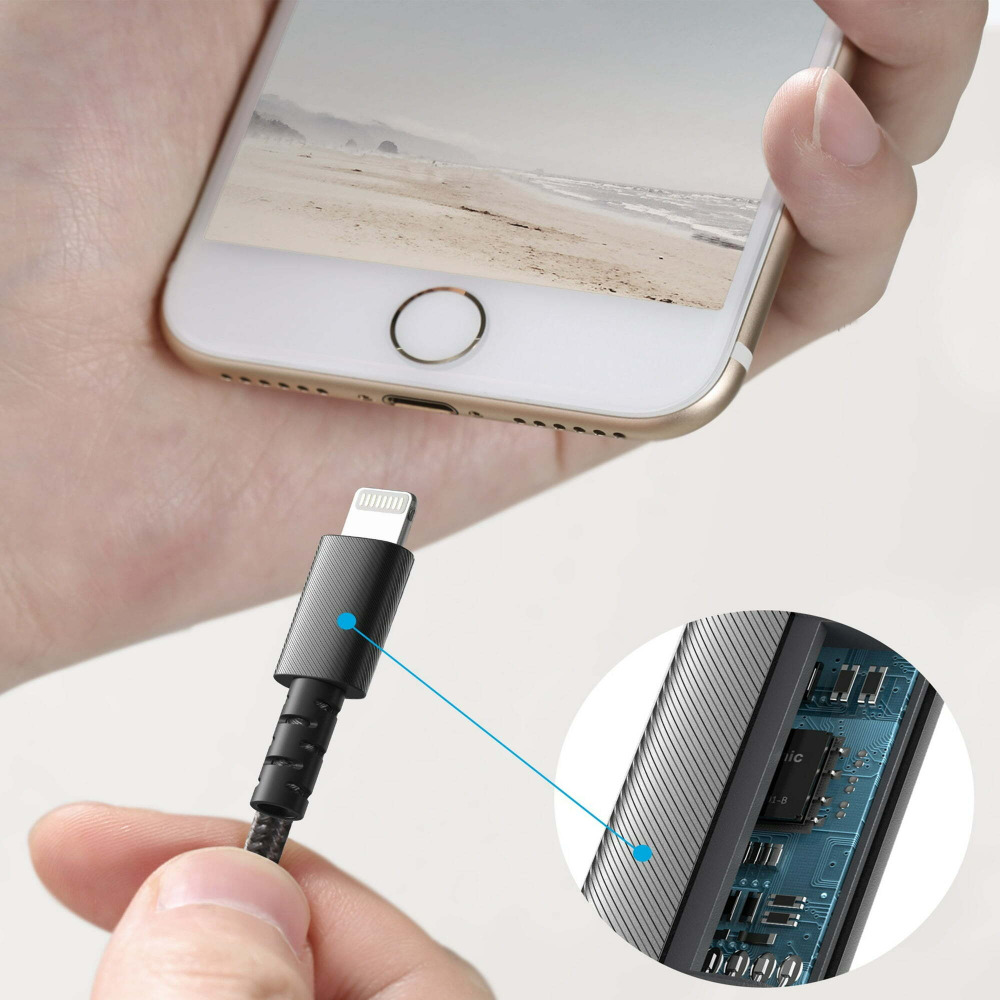 Anker Powerline Select+ Usb-A Cable With Lightning Nylon 6ft Black - 4