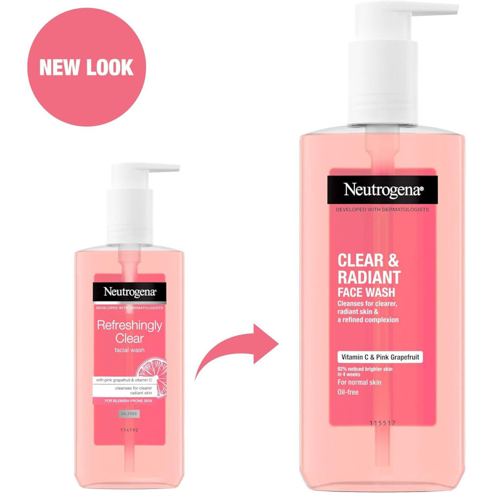 Neutrogena Refreshingly Clear Facial Wash with Pink Grapefruit and Vitamin C, 200ml - 2