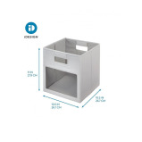 Interdesign Evie View Front Storage Box, Grey - 3 miniature