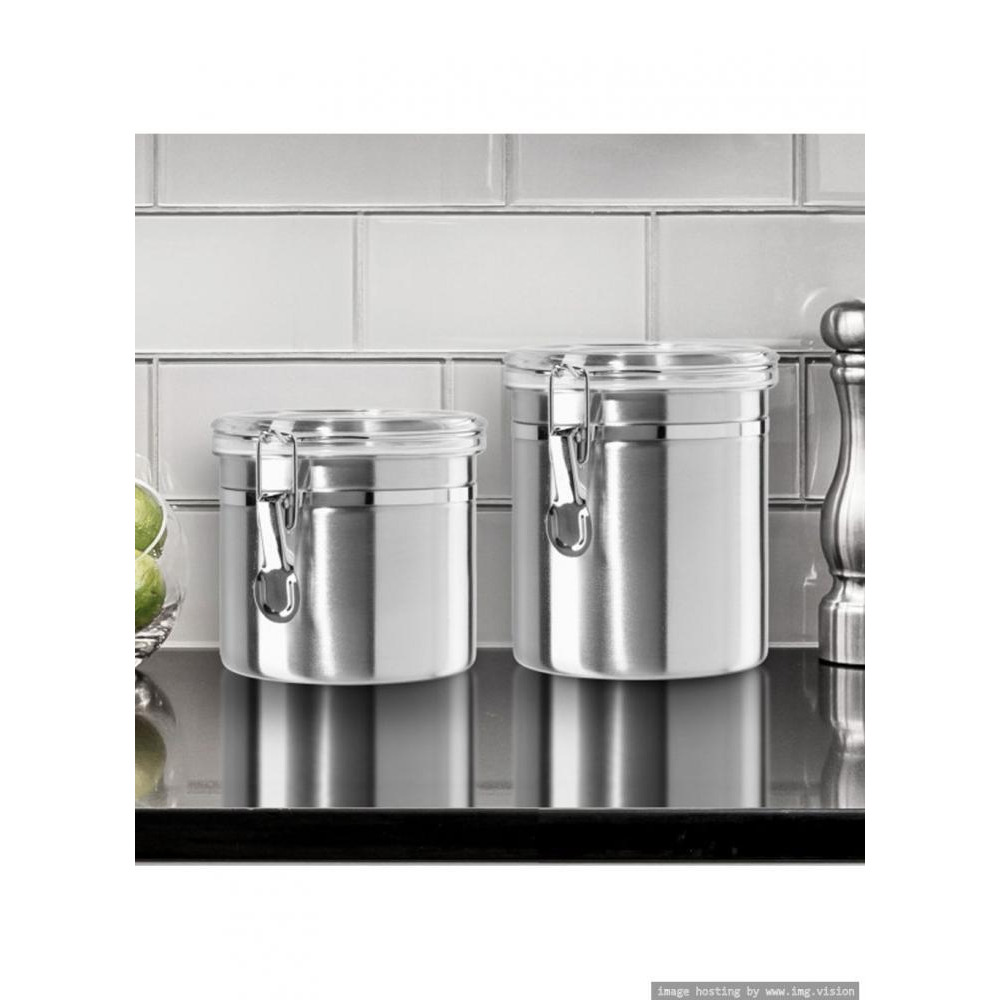 Oggi Stainless Steel 36oz Clamp Canister with Clear Lid - 2