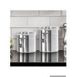 Oggi Stainless Steel 36oz Clamp Canister with Clear Lid - 2 miniature