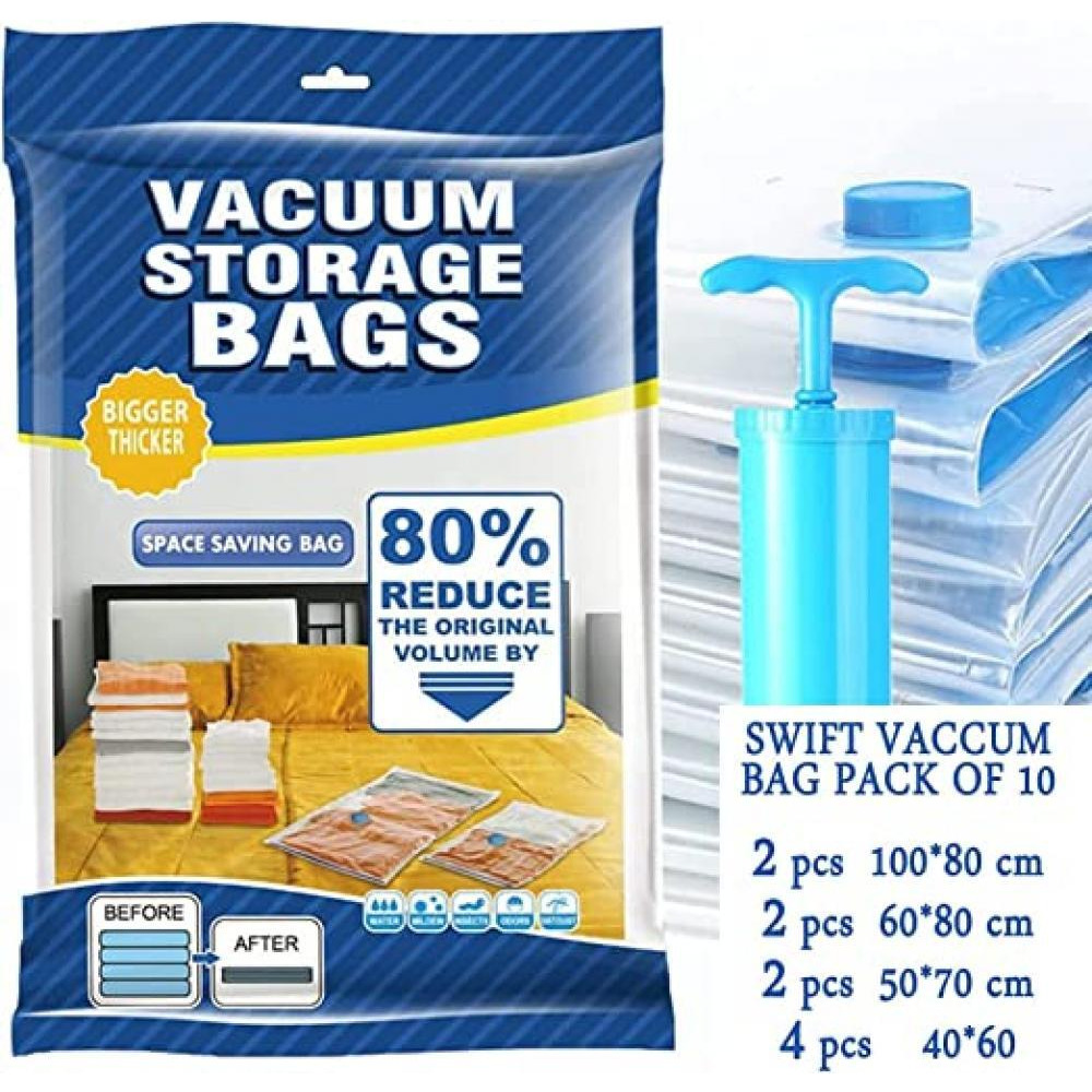 Swift / Large vacuum bags, Reusable, Suction pump, 10 pack - 2