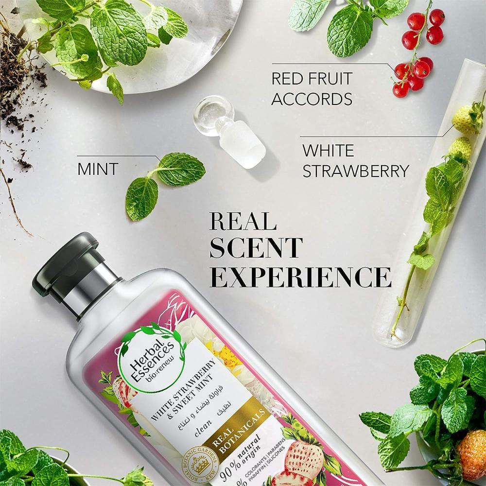 Herbal Essences BIO: RENEW, Белая Клубника и МЯТА, Шампунь 400 МЛ + Кондиционер 400 мл - 4