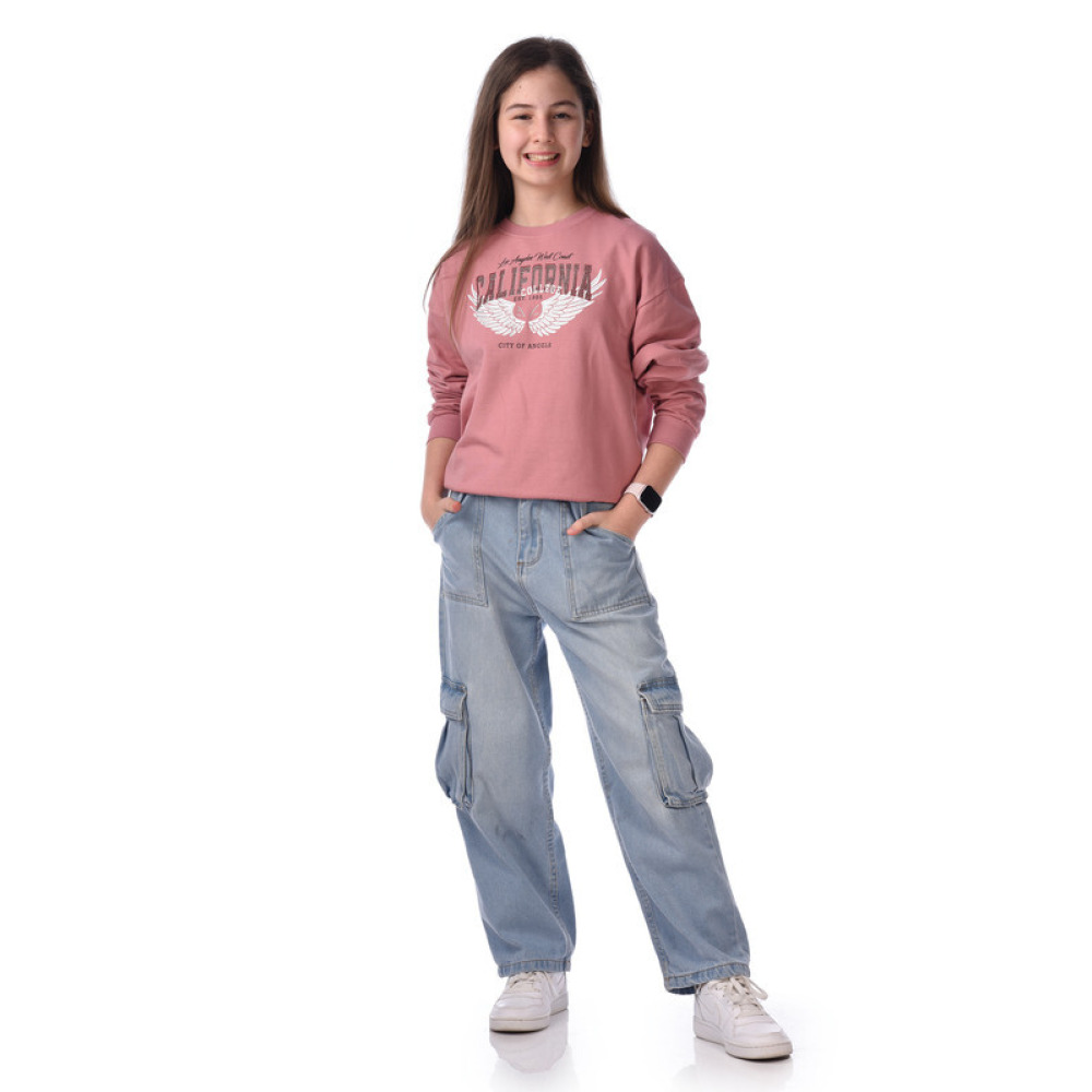 بلوفر بناتي (11-12 سنة) وردي - 1