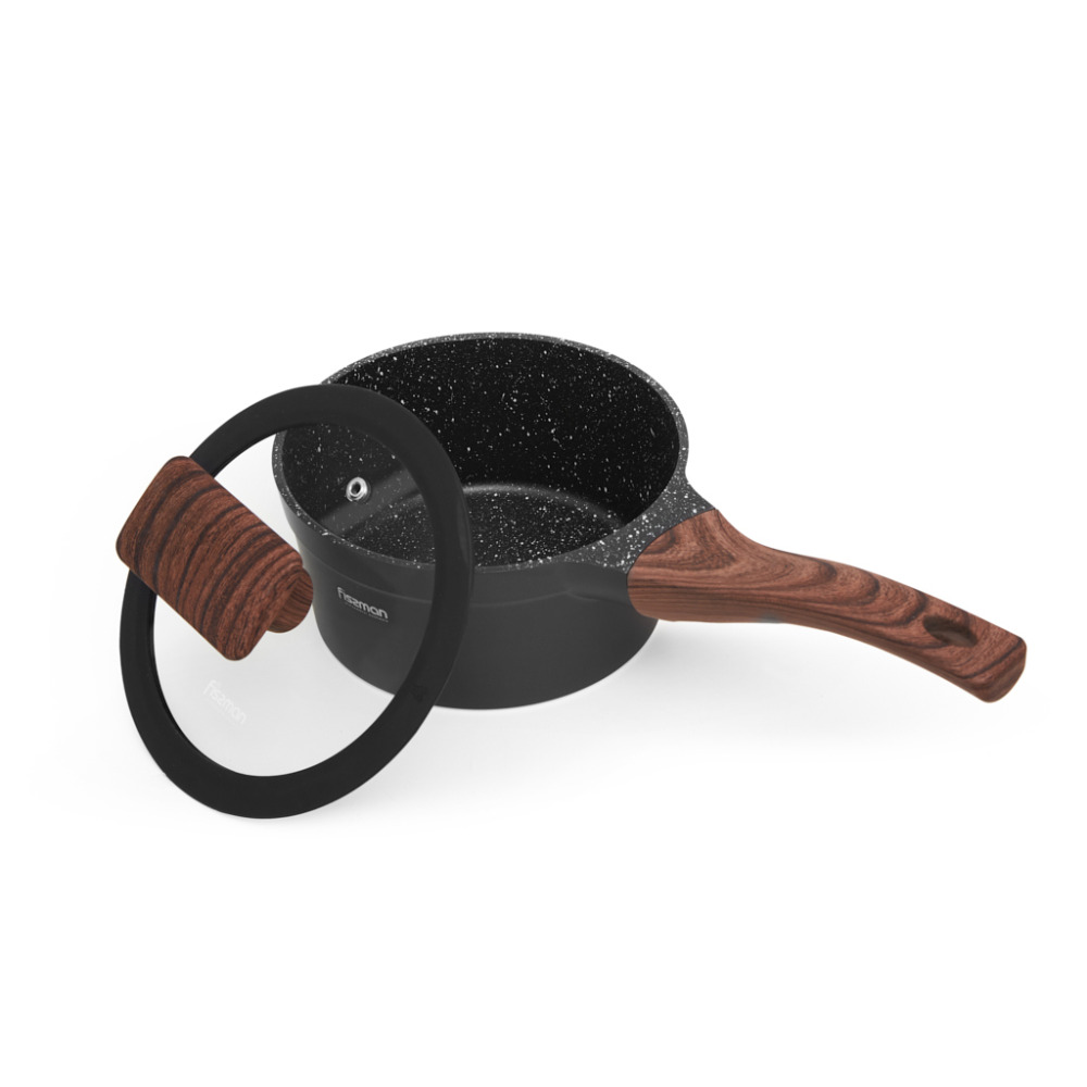 FISSMAN Saucepan 1.2L with Glass Lid, Non-Stick Marble Coating Aluminum Saucepan 16x8cm Filomena Series - 6