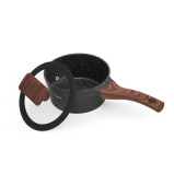 FISSMAN Saucepan 1.2L with Glass Lid, Non-Stick Marble Coating Aluminum Saucepan 16x8cm Filomena Series - 6 miniature