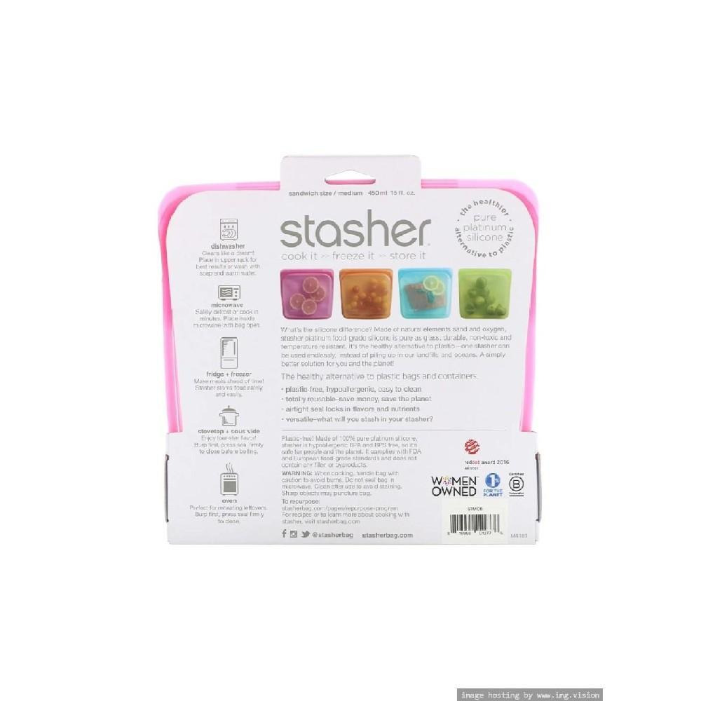 حقيبة ساندويتش سيليكون قابلة لإعادة الاستخدام سعة 400 مل من Stasher، توت العليق - 2