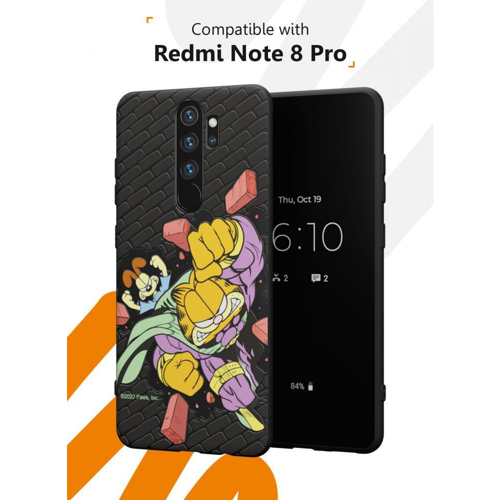for Redmi Note 8 Pro Case, Shockproof Protective Phone Case Cover for Redmi Note 8 Pro, with Garfield Superman Pattern - 2