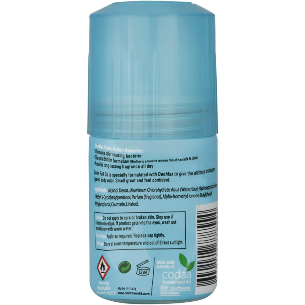 Deodorant Denim DeoMax Aqua Roll On For Men, 50ML - 2