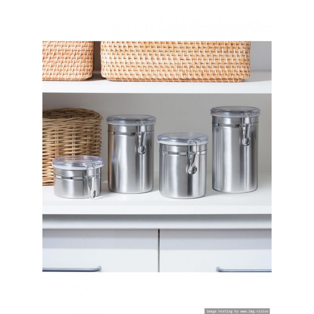 Oggi Stainless Steel 26oz Clamp Canister with Clear Lid - 3