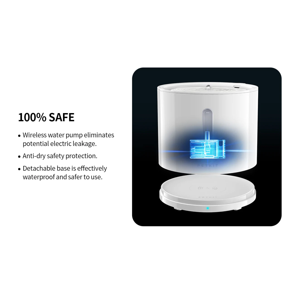 PETKIT EVERSWEET Solo 2 Water Fountain with Wireless Pump, Ultra Quiet 70oz, 2L Capacity Water Fountain for Cats, Kittens, Dogs and Puppies, 3 Working - 4