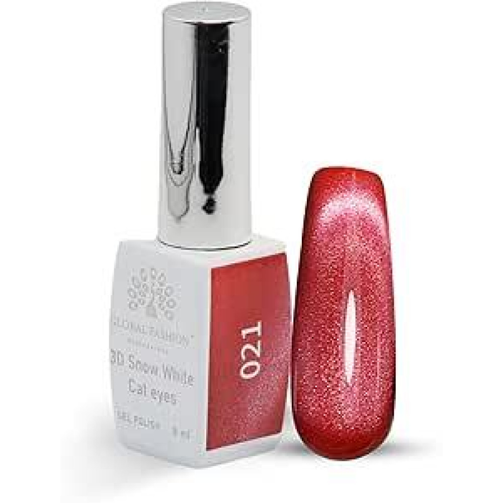 Global Fashion Professional 8 МЛ 3D Snow White Cat Eye Gel POLISH - Стойкий, МЕРЦАЮЩИЙ ЛАК ДЛЯ ногтей, (021, 8 мл) - 1