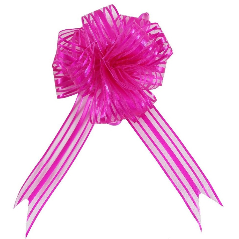 Wrap \& Roll 5 inch Fuchsia Organza Pull Bow - 1