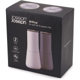 Joseph Joseph Milltop Salt and Pepper Grinder Set with Adjustable Grind Size Coarseness, Dark Gray/White - 6 miniature