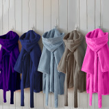 Bathrobe BYFT Daffodil 100% terry cotton 400 Gsm, 10 year, size 94 Fuchsia Pink, Set of 1 - 5 miniature