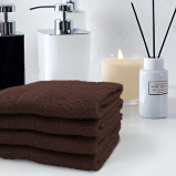 Полотенце BYFT Daffodil для лица 30 x 30 См, 500 Г/М², 100 % Хлопок, Коричневая Полоска DIAMOND Dobby, набор ИЗ 24 шт. - 4 miniature