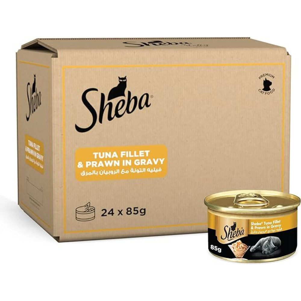 Sheba, Wet food, Tuna Fillet and Prawn in Gravy, 24*85 g - 5