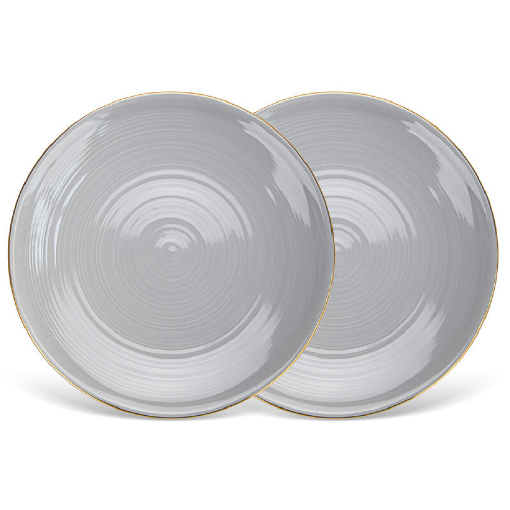 Fissman 2-Piece Plates Firmina Gray 21cm New Bone China - 4