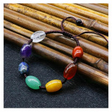 Браслет Из Натуральных Бусин С Кристаллами Чакры, Завязанный вручную - 5 miniature