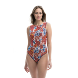 One-piece Sleeveless Swimsuit Pomegranate Red (XS) - 1 miniature
