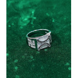 Fashionable and Beautiful 925 Silver Black Zircon Man Ring  - 5 miniature