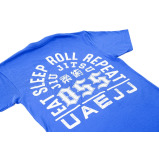 T-Shirt UAEJJ Jiu Jitsu Eat and Sleep for Men and Women, Blue, size XL - 4 miniature