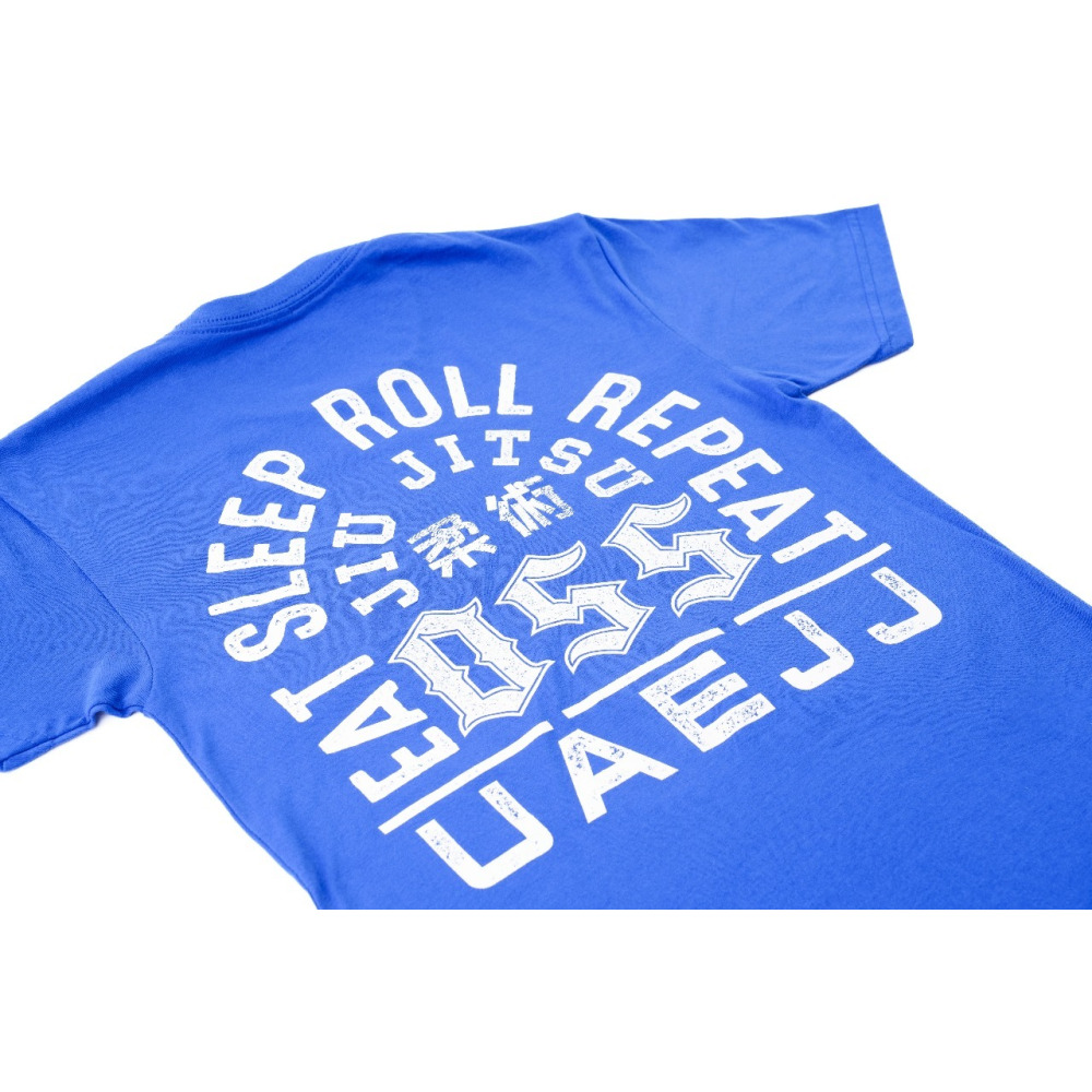 T-Shirt UAEJJ Jiu Jitsu Eat and Sleep for Men and Women, Blue, size XXL - 4
