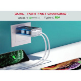 Зарядное устройство Trands 36 Вт с кабелем Type-C на Type-C белое - 3 miniature