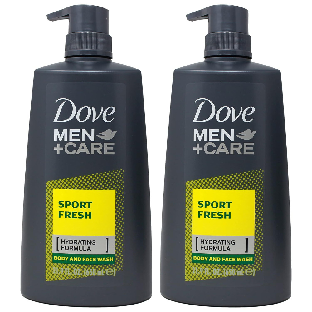 Dove Men + Care Body and Face Wash, Sport Fresh, 650ml (21.9 Ounce), Pack of 2 - 1