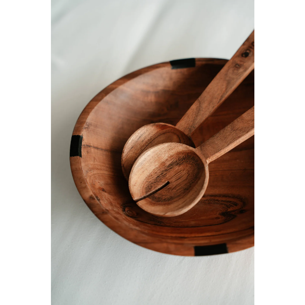 Nordico Wooden Salad Servers Spoon Set - 3