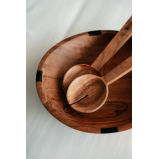 Nordico Wooden Salad Servers Spoon Set - 3 miniature