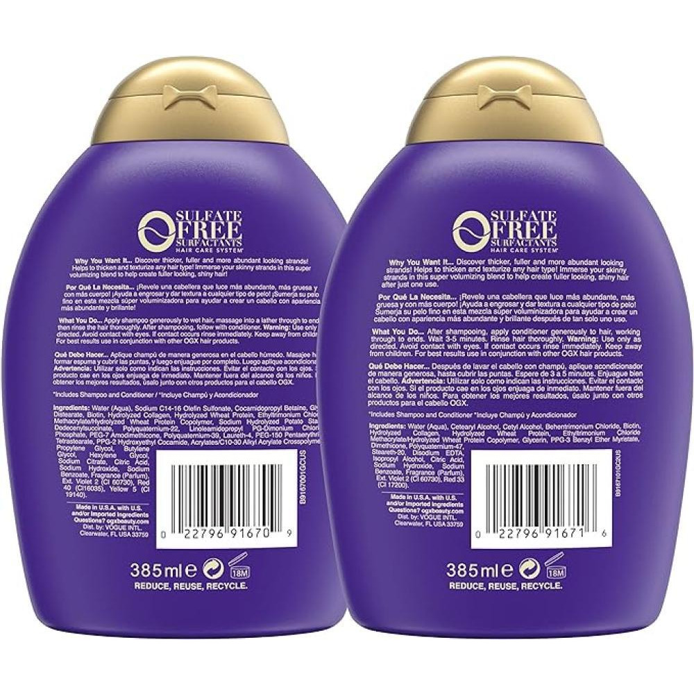 OGX Shampoo  Conditioner Thick And Full + Biotin And Collagen 385m - 3