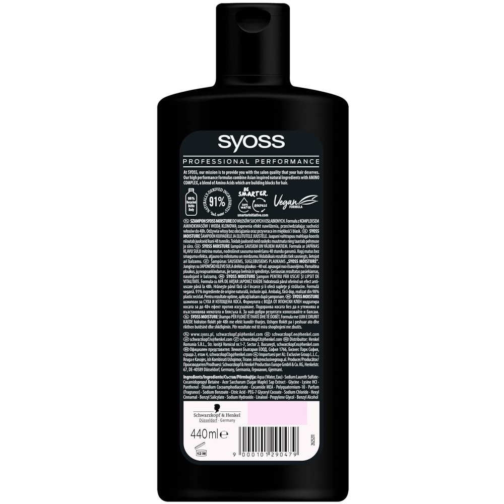 Syoss Moisture Shampoo, 440 ml - 2