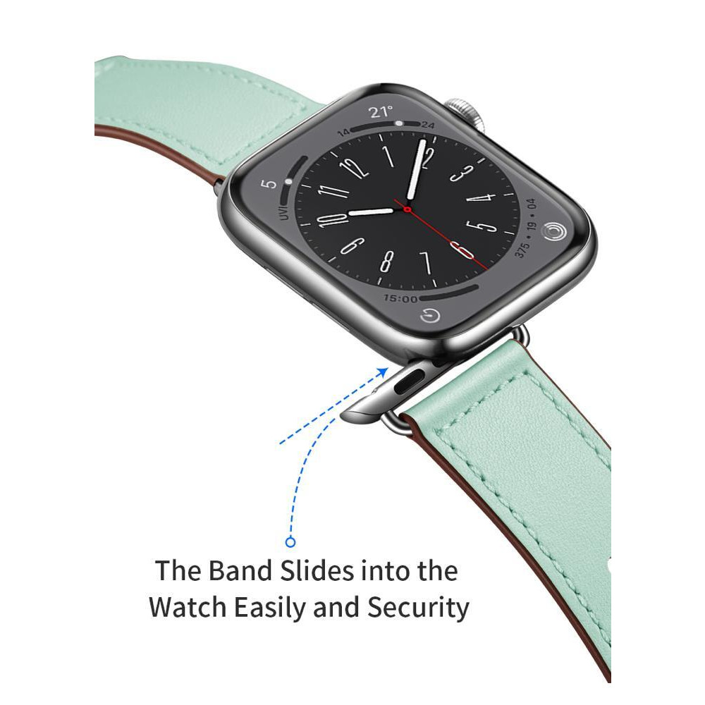 Perfii Genuine Leather Replacement Band For Apple Watch 49, 45, 44, 42 mm Series Ultra 8/7/6/5/4 SE - 3