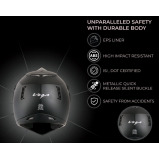 Vega Off Road ISI Certified Matt Finish Full Face Dual Visor with Peak Helmet for Men and Women Outer Clear Visor and Inner Smoke Sun Visor (Dull Blac - 6 miniature
