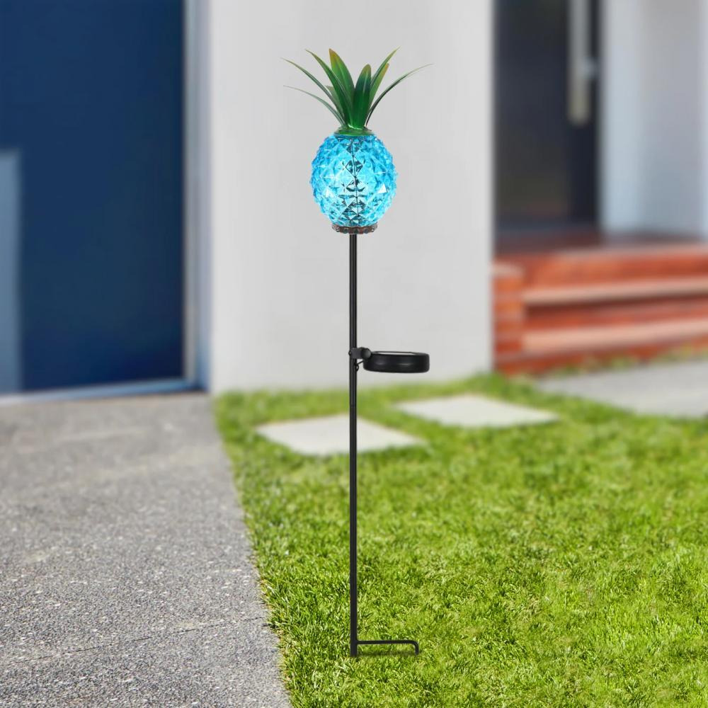 Exhart Pineapple Garden Stakes with Metal & Glass - 3