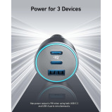 شاحن ANKER 535 POWERDRIVE 67 واط 2c/1a Pd مع كابل C-C بطول 3.2 قدم، رمادي - 2 miniature