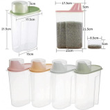 Premify / Cereal containers set, Airtight, BPA free plastic, Rice storage bin/dispenser + measuring cup, 4 pcs - 3 miniature