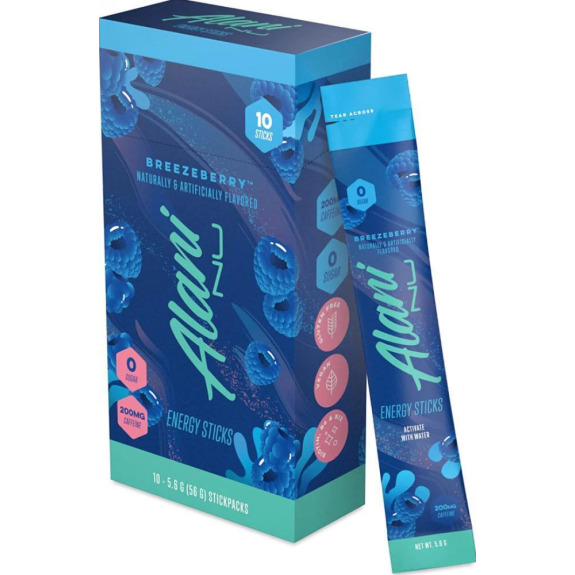 عبوات Alani Nu Energy STICK، يتم تنشيطها بالماء، 200 ملغ من الكافيين، صفر سكر، 30 ميكروغرام من البيوتين، مركب من الأحماض الأمينية مثل L-الثيانين لمنع 